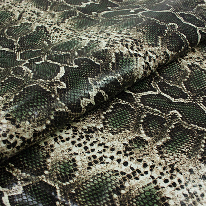 Piel de grabado serpiente tonos verdes - La Tendeta del Cuero