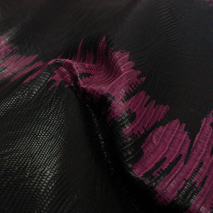 Piel de grabado tejus negro franja fucsia - La Tendeta del Cuero