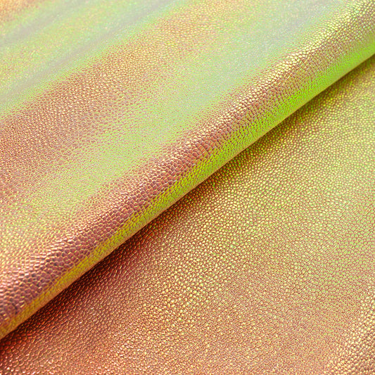 Trozo de piel grabado lagarto salmon tornasolado