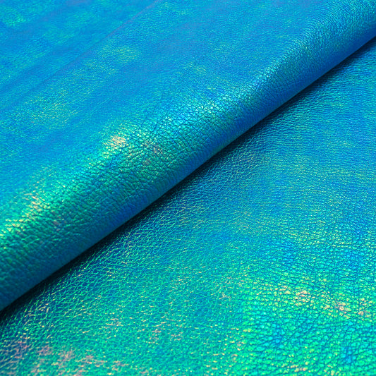 Piel de fantasia azul oceano tornasolado