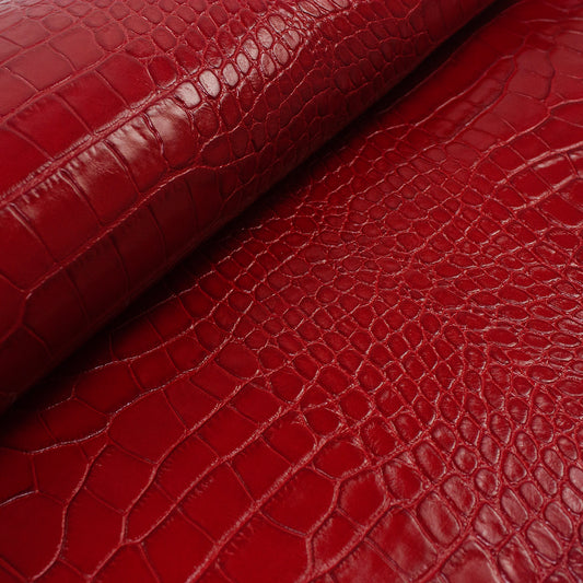 Piel de grabado cocodrilo rojo