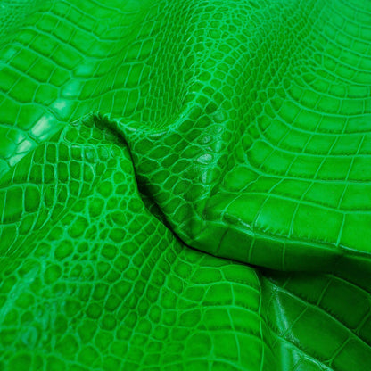 Piel de grabado cocodrilo verde - La Tendeta del Cuero