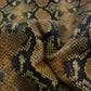 Trozo de piel grabado serpiente camel - negro