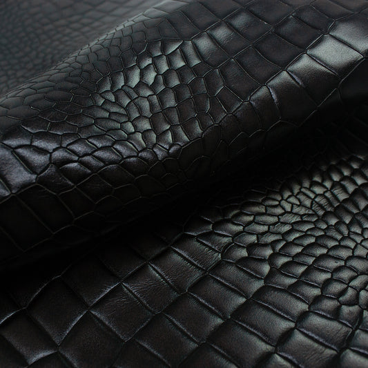 Trozo de piel grabado cocodrilo chocolate