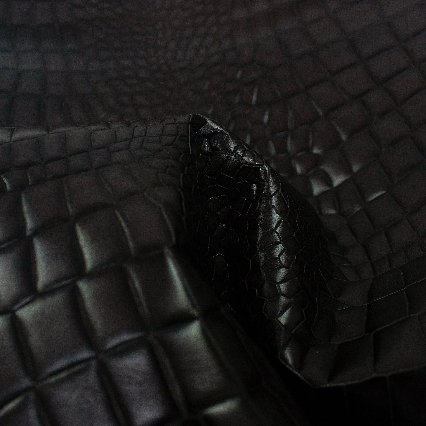 Trozo de piel grabado cocodrilo chocolate