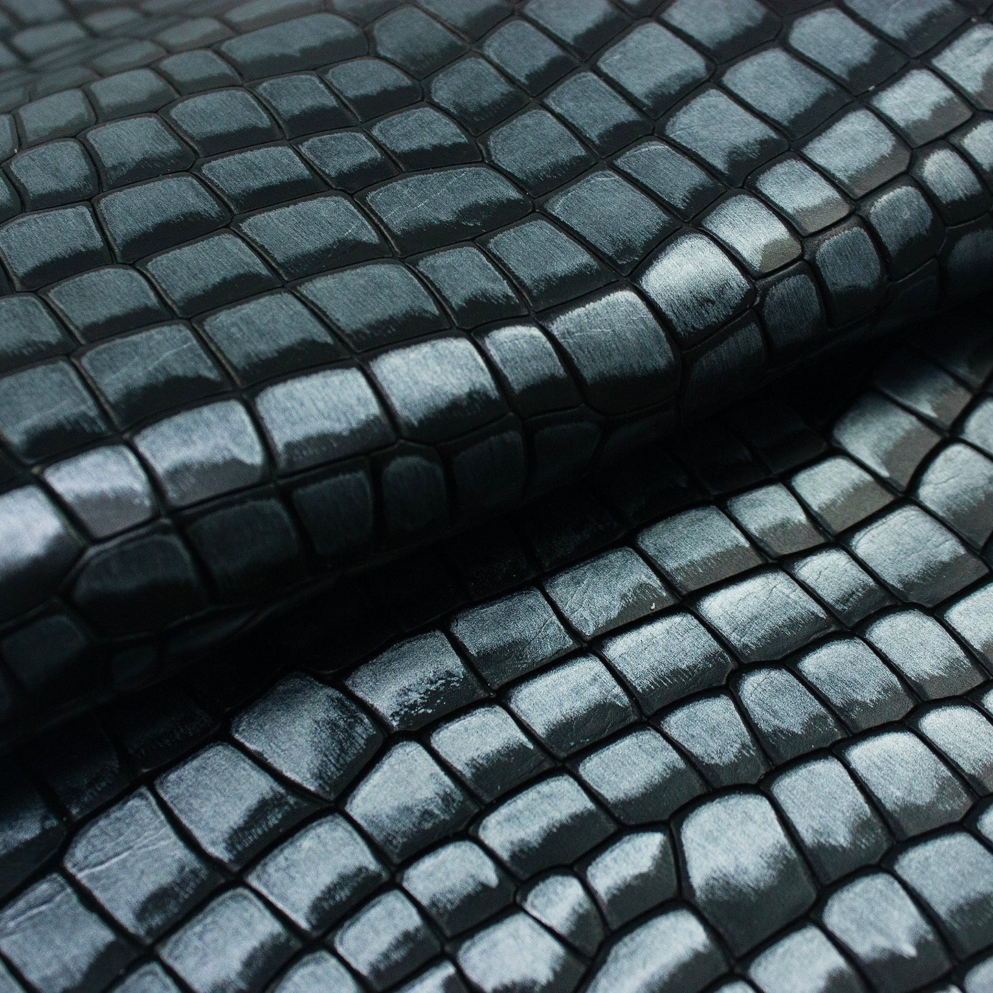 Trozo de piel grabado coco plata desgastada