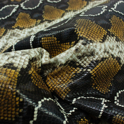 Trozo de piel grabado serpiente varios colores - La Tendeta del Cuero