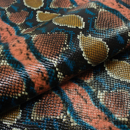 Trozo de piel grabado serpiente varios colores - La Tendeta del Cuero