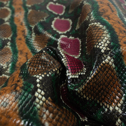 Trozo de piel grabado serpiente muticolor - La Tendeta del Cuero