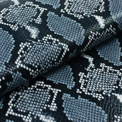 Trozo de piel grabado serpiente tonos grises - La Tendeta del Cuero