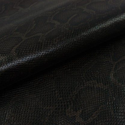 Trozo de piel grabado serpiente chocolate - La Tendeta del Cuero