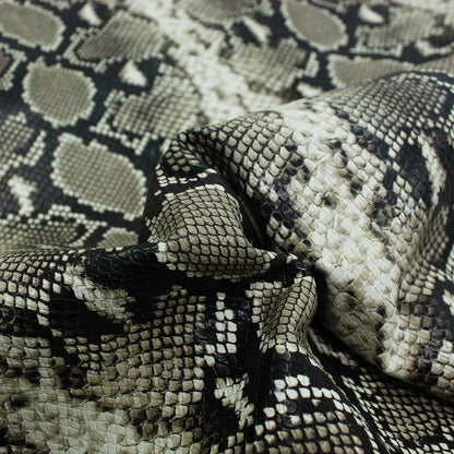 Trozo de piel grabado serpiente gris piedra - La Tendeta del Cuero