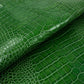 Trozo de piel grabado cocodrilo verde envejecido