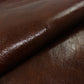 Trozo de piel vacuno rustico marron brillo