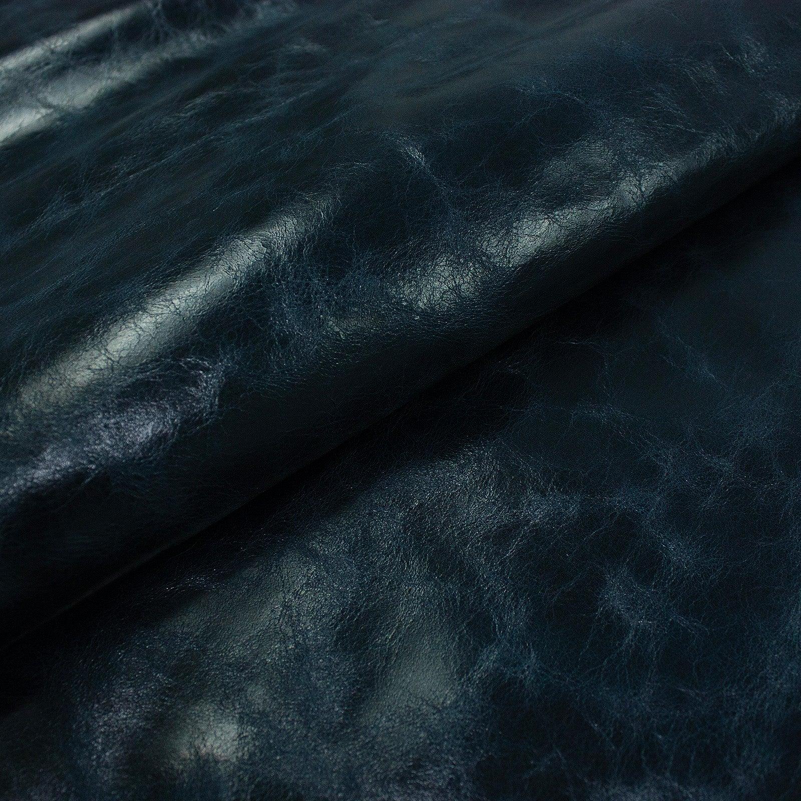 Piel de vacuno rustico azul oceano - La Tendeta del Cuero