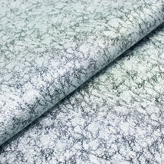 Trozo de piel fantasia jaspeada plata