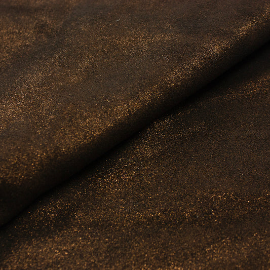 Trozo de piel fantasia purpurina bronce