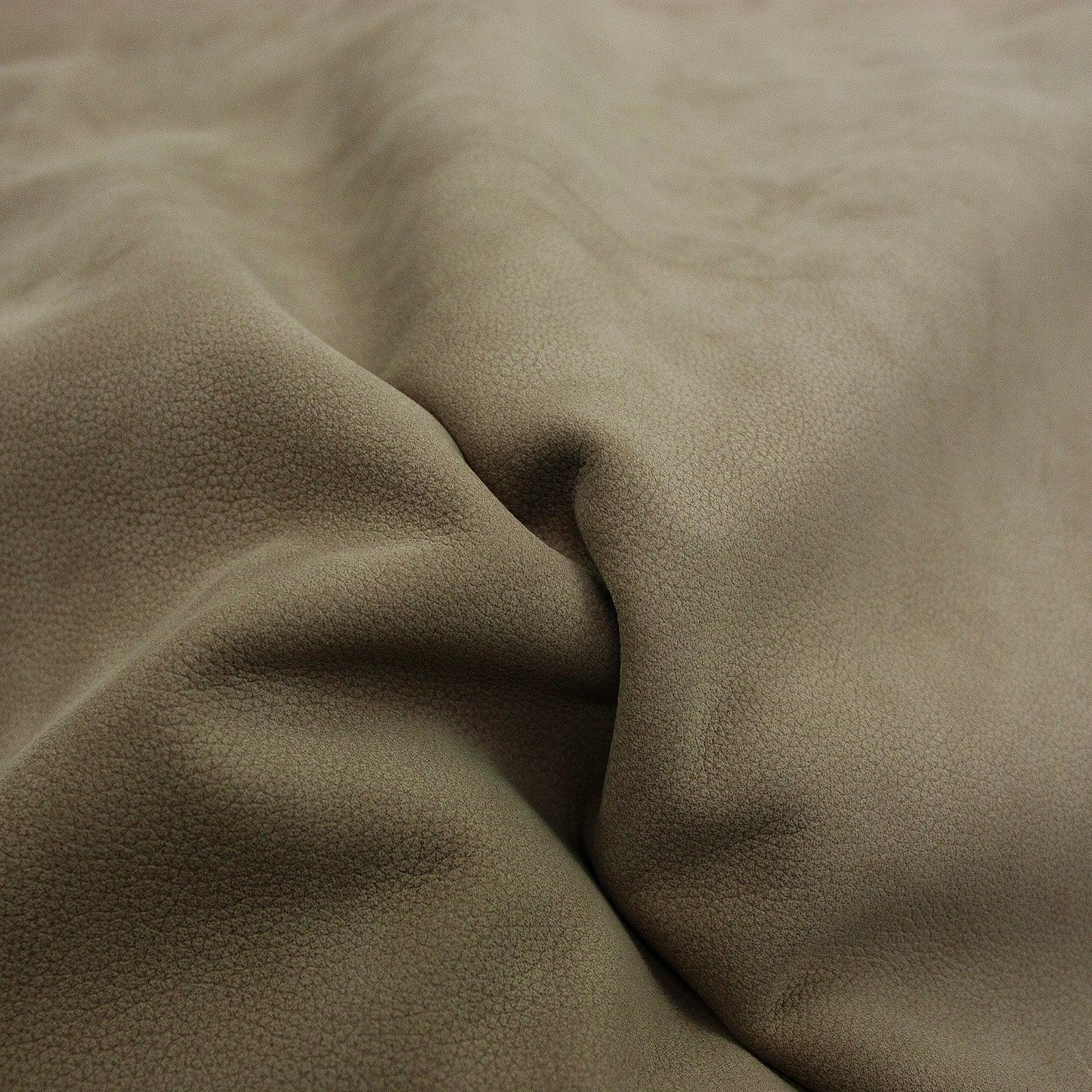 Piel de vacuno nobuck bombeado taupe - La Tendeta del Cuero