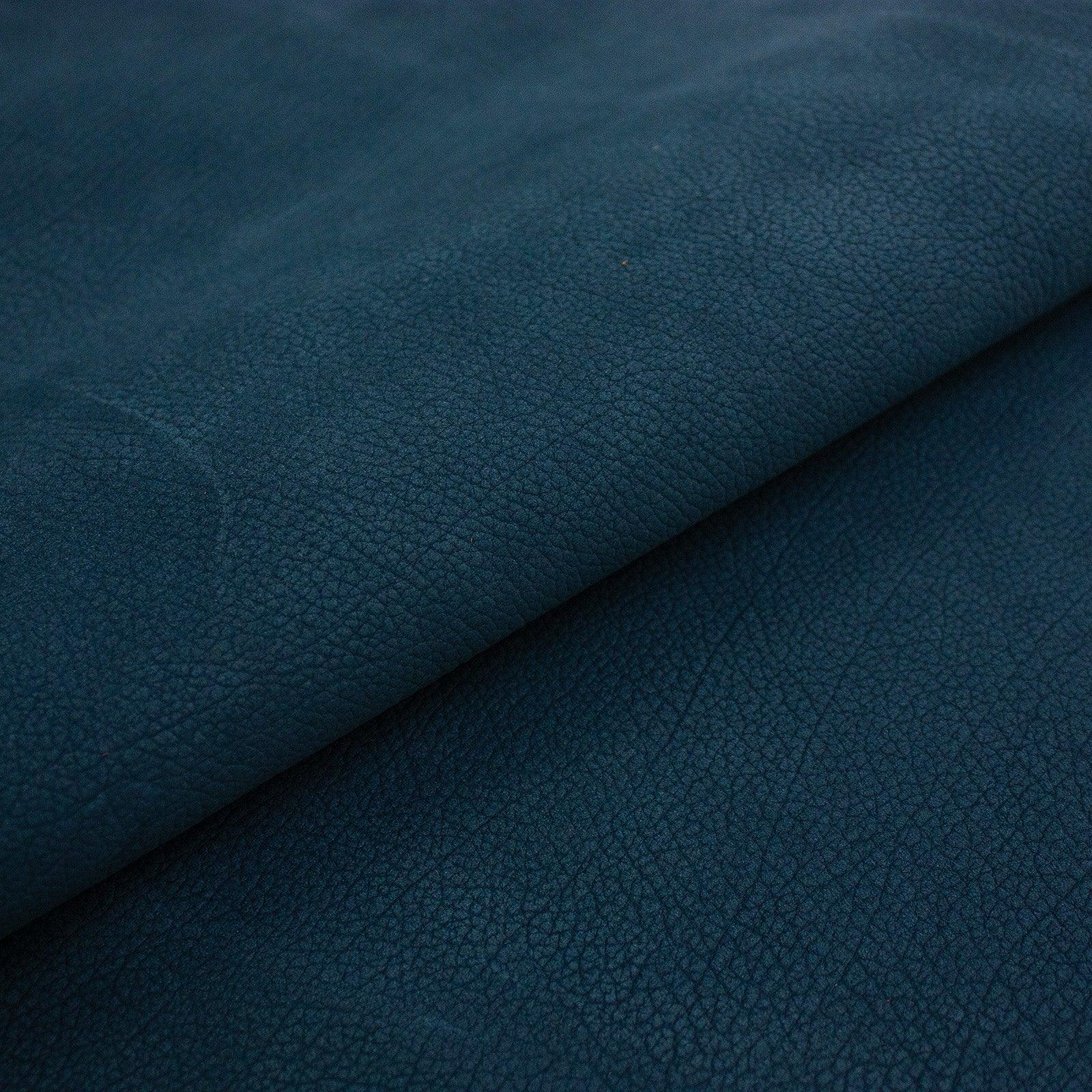 Piel de vacuno nobuck rustico azul jeans - La Tendeta del Cuero