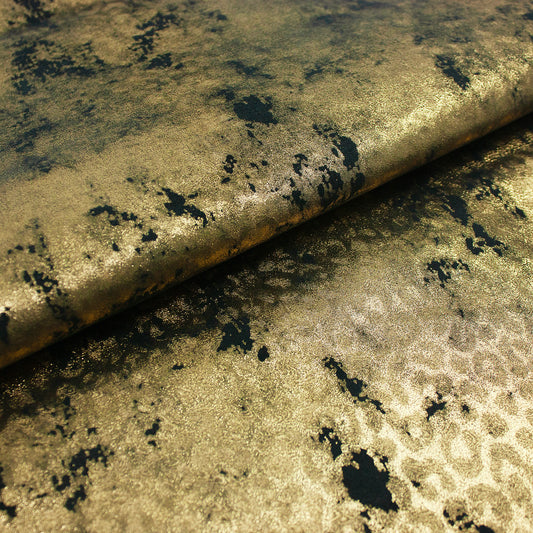 Trozo de piel fantasia vesubio oro