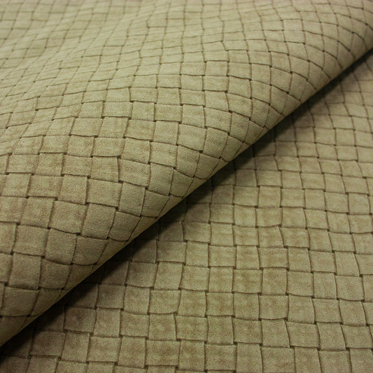Trozo de piel grabado trenzado beige oscuro