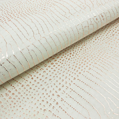 Trozo de piel grabado cocodrilo beige - oro rosa