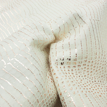 Trozo de piel grabado cocodrilo beige - oro rosa