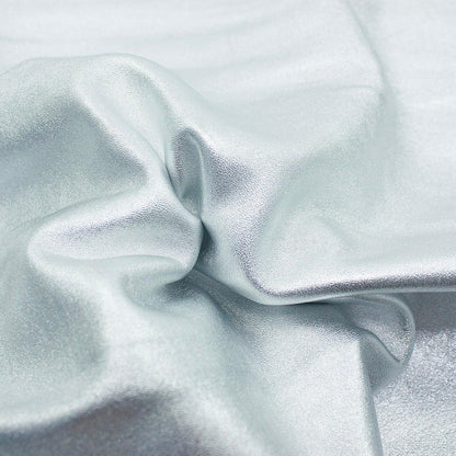 Piece of rustic lambskin laminated in silver