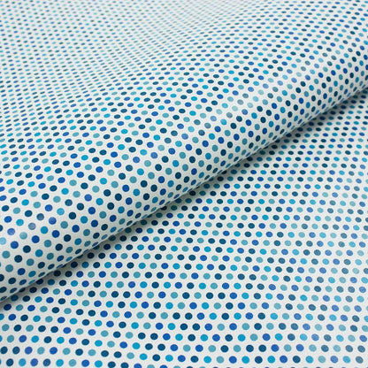 Fantasy leather piece, polka dots in blue tones