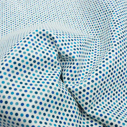 Fantasy leather piece, polka dots in blue tones
