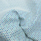 Fantasy polka dot leather piece in blue tones