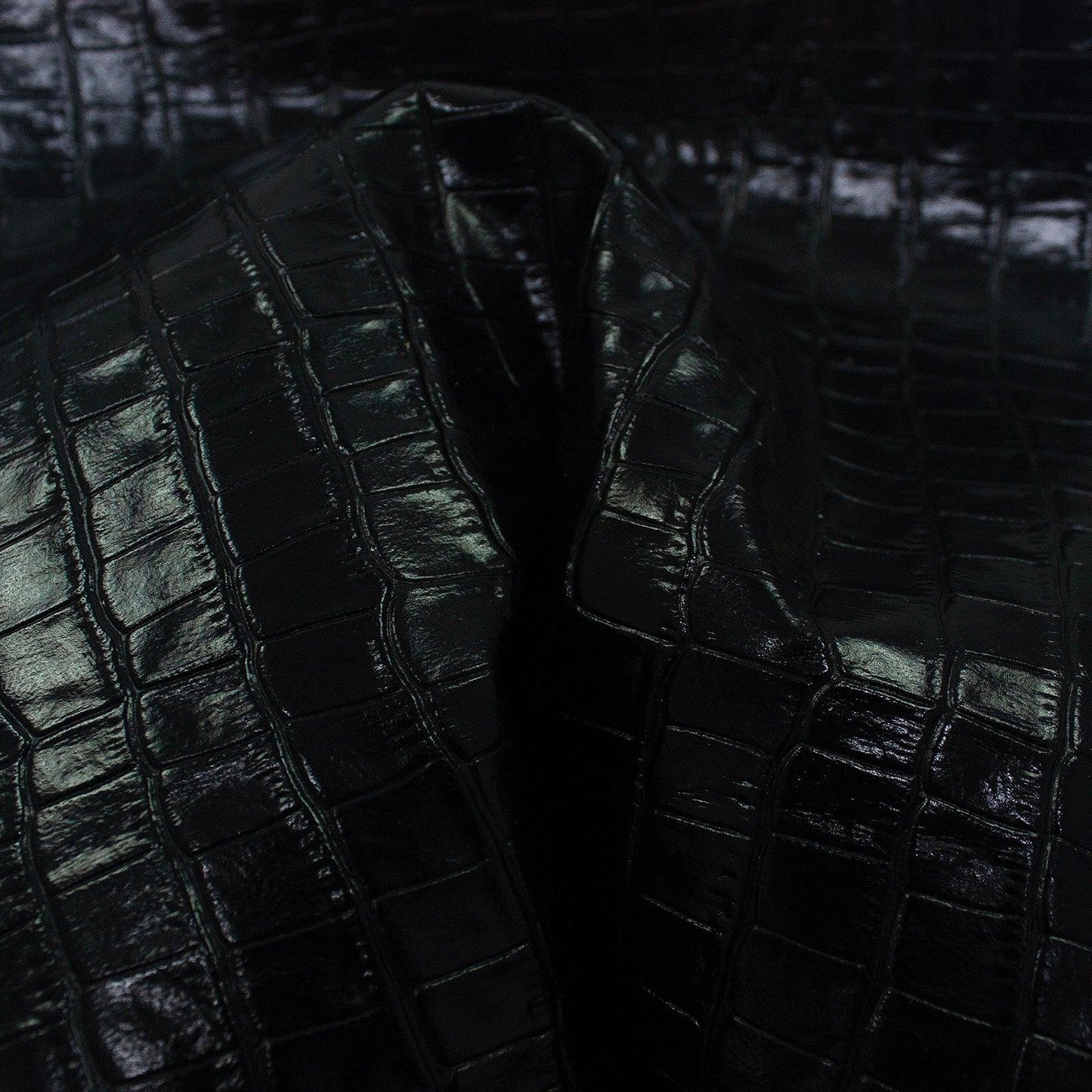 Black coconut embossed piece of leather