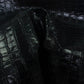 Black coconut embossed piece of leather