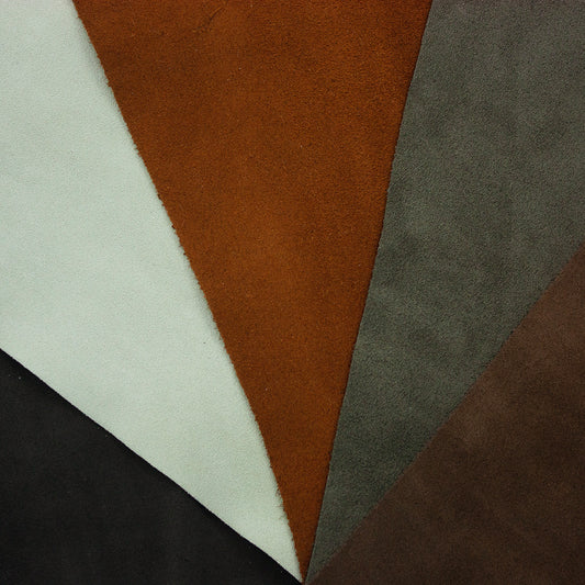 Lote 5 trozos de serraje varios colores