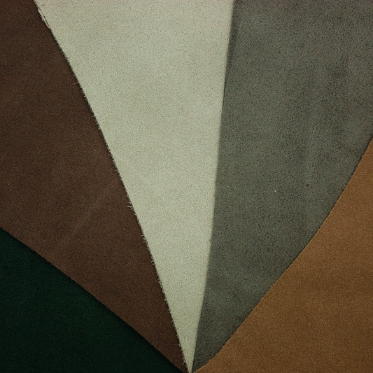 Lote 5 trozos de serraje varios colores