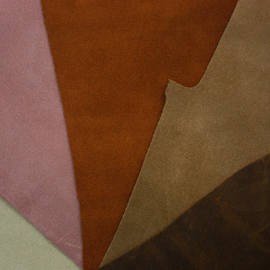 Lote 5 trozos de serraje varios colores