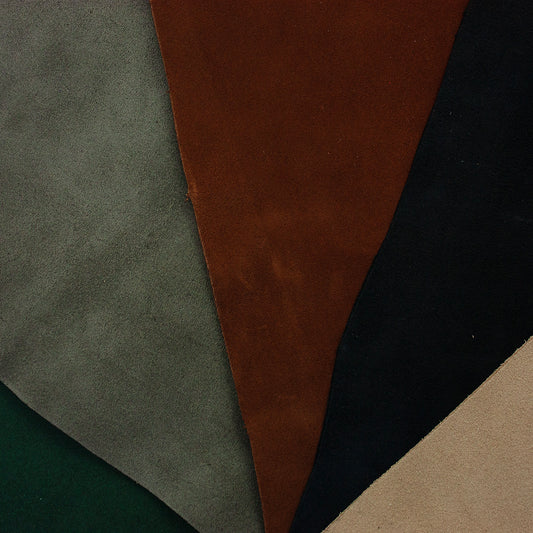 Lote 5 trozos de serraje varios colores