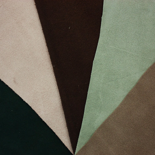 Lote 5 trozos de serraje varios colores