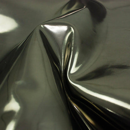 Pewter mirror laminated goat leather piece