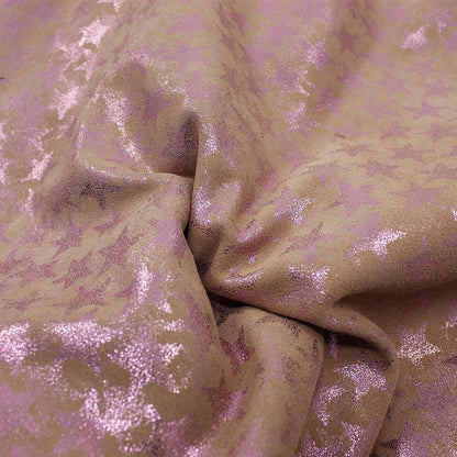 Piece of fantasy glittery pink star leather