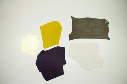 Lote 5 trozos de piel fina varios colores - La Tendeta del Cuero