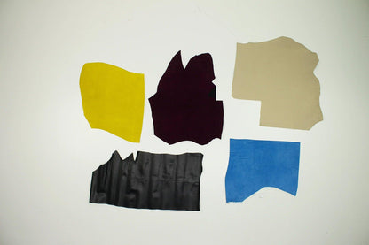 Lote 5 trozos de piel fina varios colores - La Tendeta del Cuero