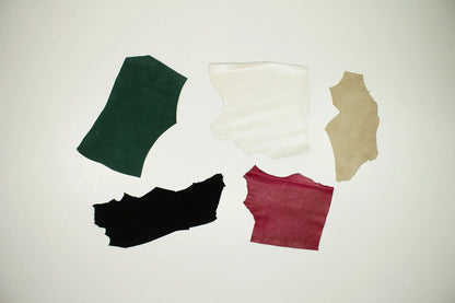 Lote 5 trozos de piel fina varios colores - La Tendeta del Cuero
