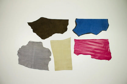 Lote 5 trozos de piel fina varios colores - La Tendeta del Cuero