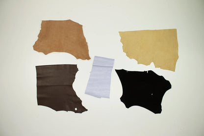 Lote 5 trozos de piel fina varios colores - La Tendeta del Cuero