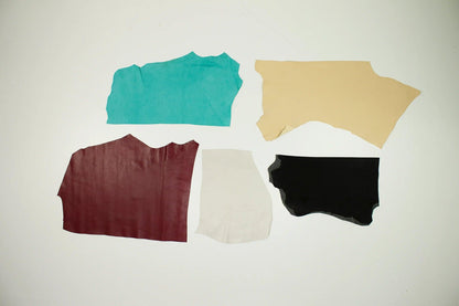 Lote 5 trozos de piel fina varios colores - La Tendeta del Cuero