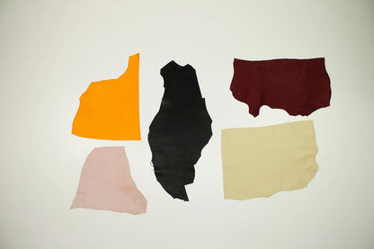 Lote 5 trozos de piel fina varios colores - La Tendeta del Cuero