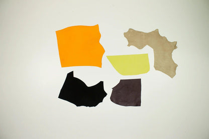 Lote 5 trozos de piel fina varios colores - La Tendeta del Cuero
