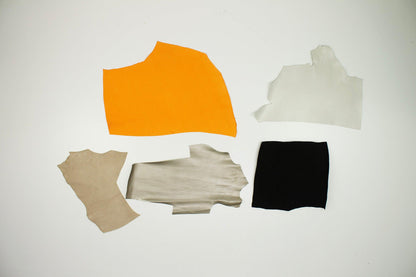 Lot of 5 pieces of fine leather in various colors