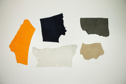 Lot of 5 pieces of fine leather in various colors